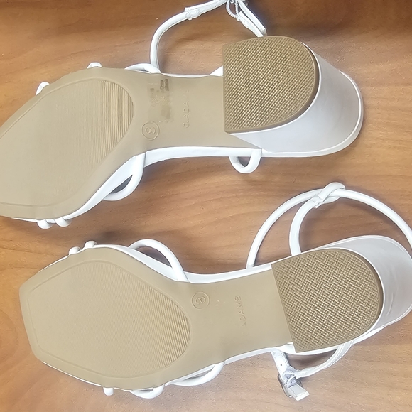 Strappy Square Toe Block Heels - White/Size 8 - Picture 11 of 12